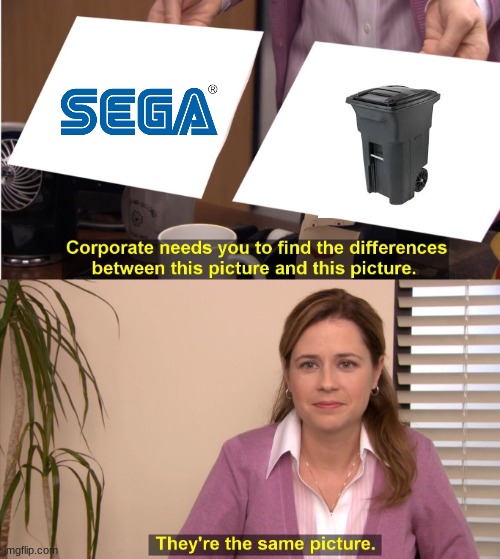 Lol get vectored sega | image tagged in memes,they're the same picture | made w/ Imgflip meme maker