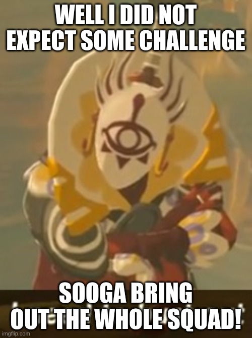 i need to bust out kohga | WELL I DID NOT EXPECT SOME CHALLENGE SOOGA BRING OUT THE WHOLE SQUAD! | image tagged in i need to bust out kohga | made w/ Imgflip meme maker