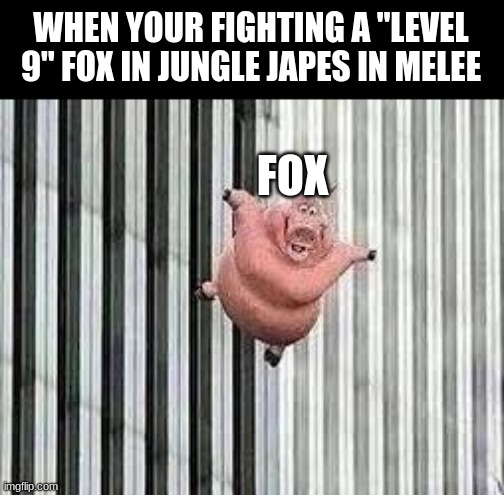 It happens tho | WHEN YOUR FIGHTING A "LEVEL 9" FOX IN JUNGLE JAPES IN MELEE; FOX | image tagged in meme,super smash bros,fox | made w/ Imgflip meme maker