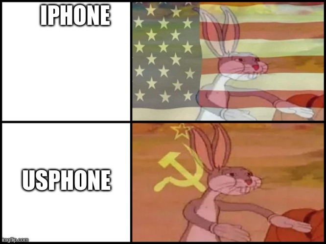 Capitalist and communist |  IPHONE; USPHONE | image tagged in capitalist and communist | made w/ Imgflip meme maker