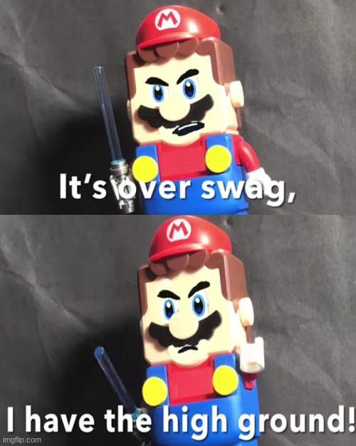 mario has the high ground | image tagged in memes,look at me | made w/ Imgflip meme maker