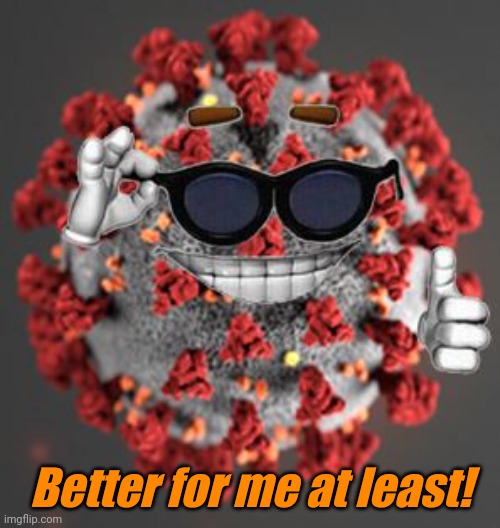 Coronavirus | Better for me at least! | image tagged in coronavirus | made w/ Imgflip meme maker