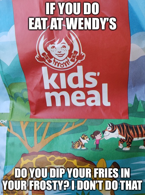 Carol baskin | IF YOU DO EAT AT WENDY’S; DO YOU DIP YOUR FRIES IN YOUR FROSTY? I DON’T DO THAT | image tagged in carol baskin | made w/ Imgflip meme maker