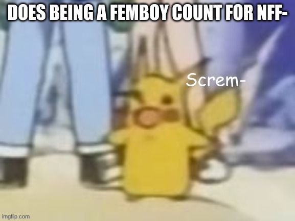 Screm | DOES BEING A FEMBOY COUNT FOR NFF- | image tagged in screm | made w/ Imgflip meme maker