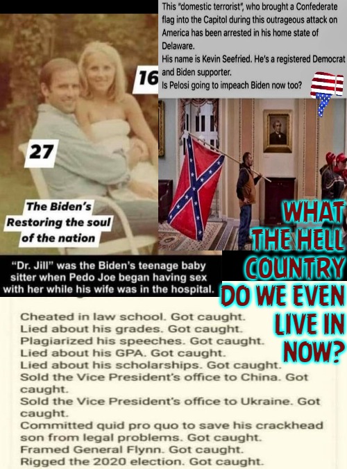 No Longer Any America We Knew | WHAT
THE HELL
COUNTRY
DO WE EVEN
LIVE IN
NOW? | image tagged in rigged elections,election fraud,joe biden worries,trump wins,government corruption,stupid criminals | made w/ Imgflip meme maker