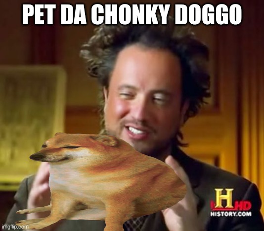 pet da doggo | PET DA CHONKY DOGGO | image tagged in doggo | made w/ Imgflip meme maker