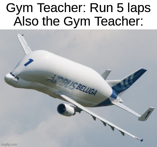 Gym Teachers be like | Gym Teacher: Run 5 laps
Also the Gym Teacher: | image tagged in aviation | made w/ Imgflip meme maker
