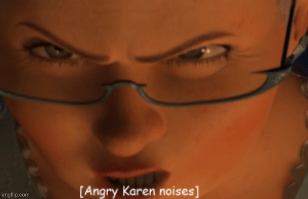 Angry Karen noises | image tagged in angry karen noises | made w/ Imgflip meme maker