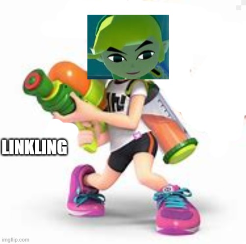 Inspired by inklinkmemes. I suck at editing | LINKLING | image tagged in linkling,cursed image | made w/ Imgflip meme maker