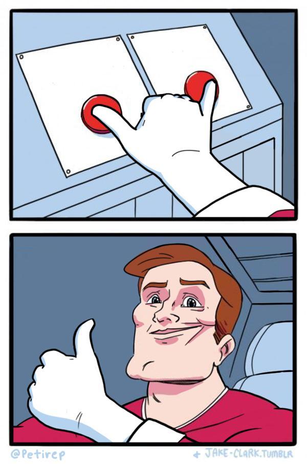 Two buttons both pressed Blank Meme Template