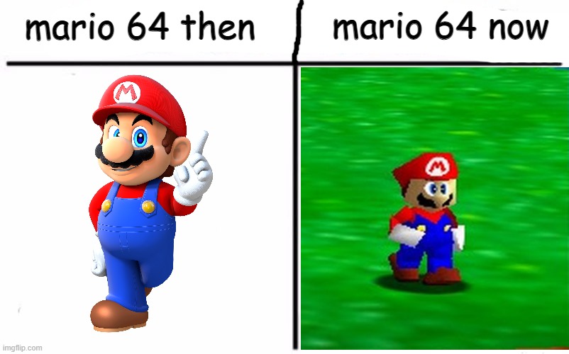 POLYGON | mario 64 then; mario 64 now | image tagged in memes,who would win | made w/ Imgflip meme maker