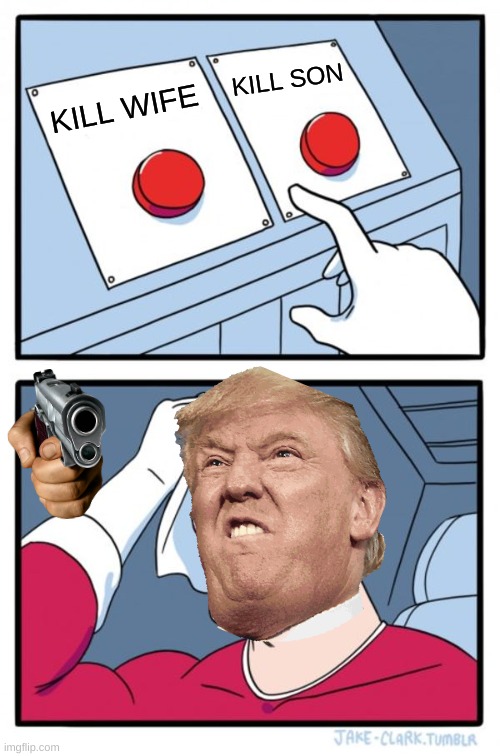 THE LIFE CHOICE | KILL SON; KILL WIFE | image tagged in memes,two buttons | made w/ Imgflip meme maker