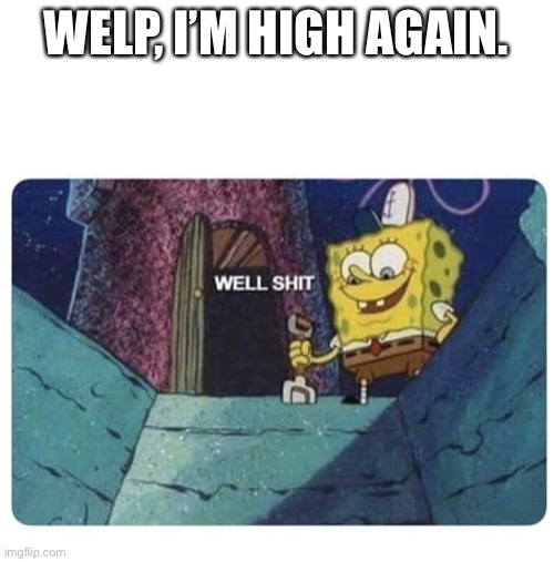 This suuuucks | WELP, I’M HIGH AGAIN. | image tagged in well shit spongebob edition | made w/ Imgflip meme maker