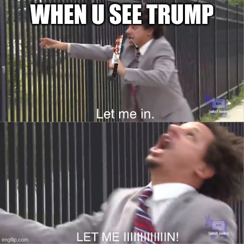 let me in | WHEN U SEE TRUMP | image tagged in let me in | made w/ Imgflip meme maker