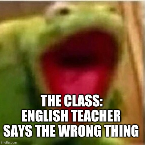 AHHHHHHHHHHHHH | THE CLASS:; ENGLISH TEACHER SAYS THE WRONG THING | image tagged in ahhhhhhhhhhhhh | made w/ Imgflip meme maker