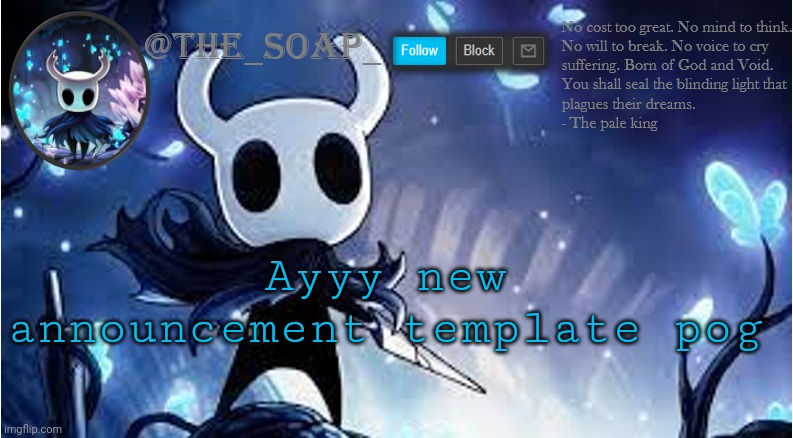 Soap | Ayyy new announcement template pog | image tagged in soap | made w/ Imgflip meme maker