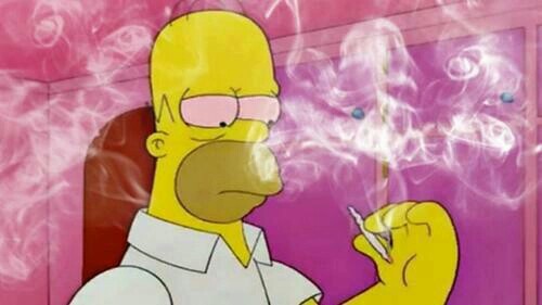 Homer smoking Blank Meme Template