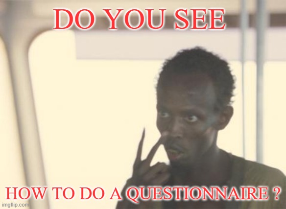 meme Capa | DO YOU SEE; HOW TO DO A QUESTIONNAIRE ? | image tagged in memes,i'm the captain now | made w/ Imgflip meme maker