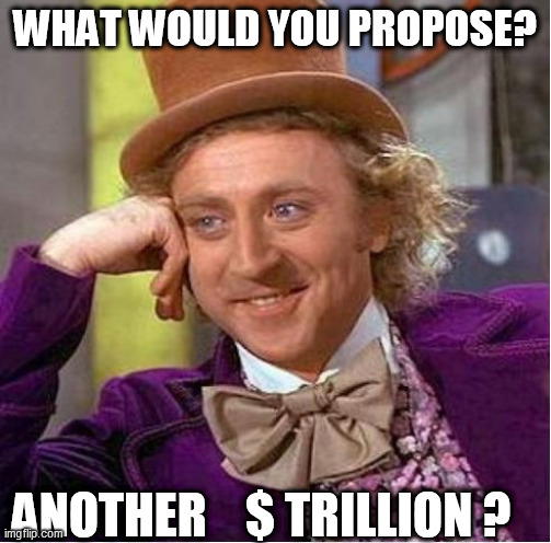 WHAT WOULD YOU PROPOSE? ANOTHER    $ TRILLION ? | made w/ Imgflip meme maker