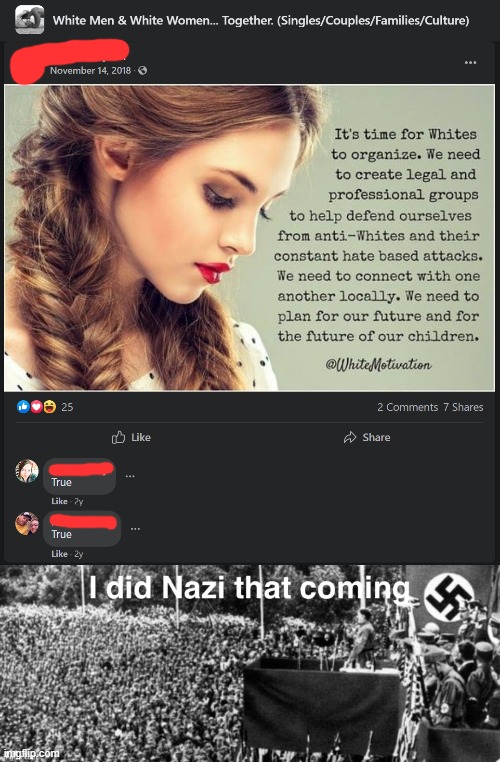 lol what does "white organization" look like? A little something like this | image tagged in i did nazi that coming | made w/ Imgflip meme maker