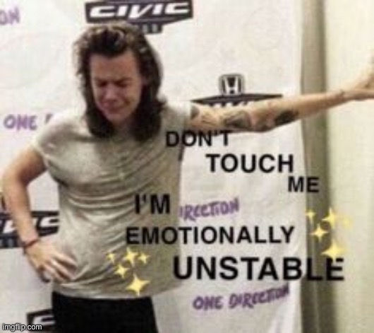 Don't T o u c h m e ~ i'm emotionally u n s t a b l e ~ | image tagged in don't t o u c h m e i'm emotionally u n s t a b l e | made w/ Imgflip meme maker