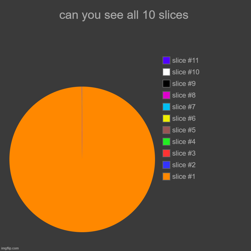 can you see all 9 slices | can you see all 10 slices | | image tagged in charts,pie charts | made w/ Imgflip chart maker