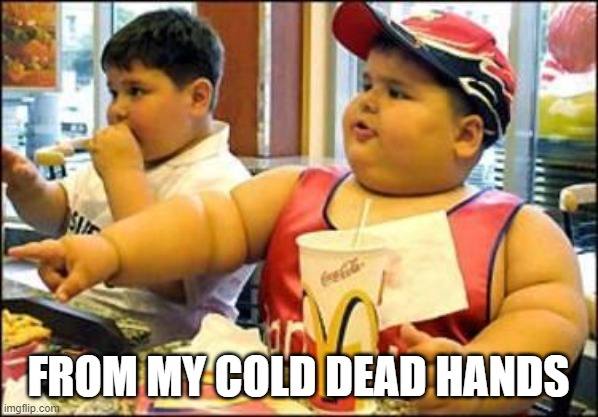 food! | FROM MY COLD DEAD HANDS | image tagged in food | made w/ Imgflip meme maker