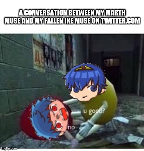 Twitter.com | A CONVERSATION BETWEEN MY MARTH MUSE AND MY FALLEN IKE MUSE ON TWITTER.COM | made w/ Imgflip meme maker