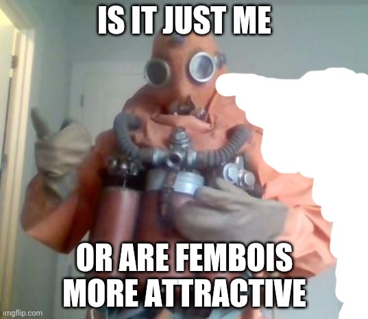F e m b o i | IS IT JUST ME; OR ARE FEMBOIS MORE ATTRACTIVE | image tagged in femboys | made w/ Imgflip meme maker