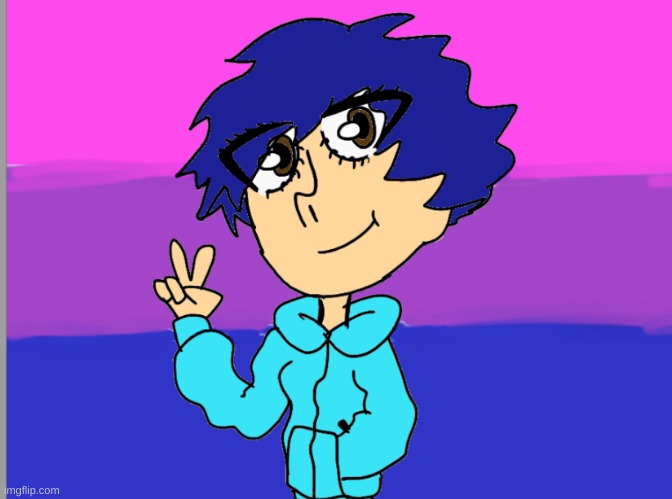 I drew myself :3 | image tagged in bisexual | made w/ Imgflip meme maker