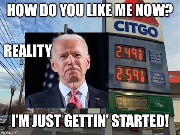 Biden hurts average Americans |  REALITY | image tagged in biden,looser,climate change | made w/ Imgflip meme maker