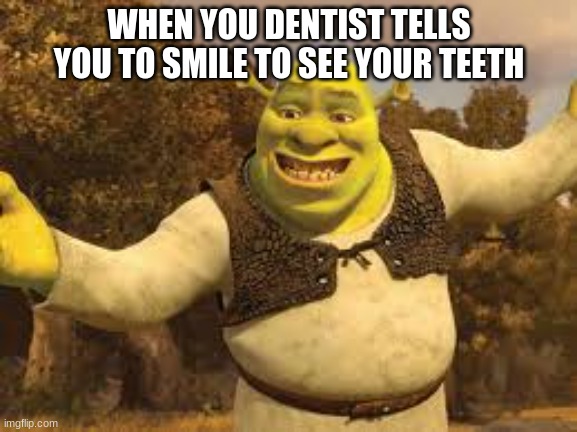 funny meme | WHEN YOU DENTIST TELLS YOU TO SMILE TO SEE YOUR TEETH | image tagged in memes | made w/ Imgflip meme maker