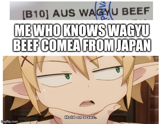 Beef meme 2... | ME WHO KNOWS WAGYU BEEF COMEA FROM JAPAN | image tagged in beef,nani | made w/ Imgflip meme maker