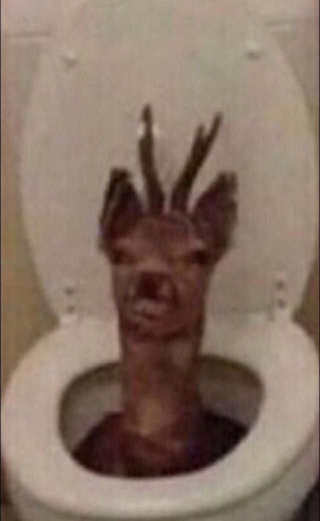 deer in toilet Blank Meme Template