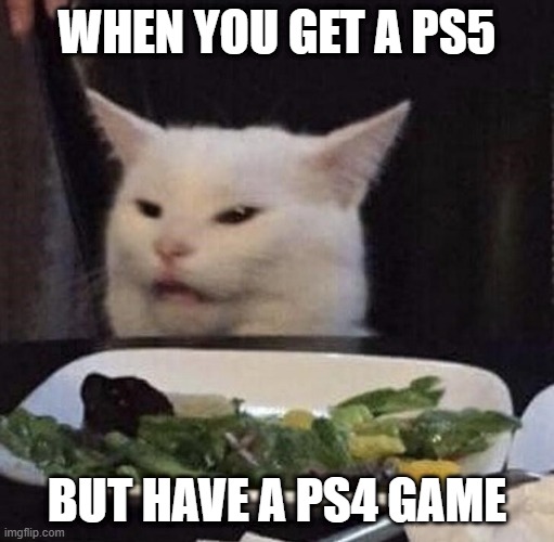 Xzerger456 | WHEN YOU GET A PS5; BUT HAVE A PS4 GAME | image tagged in xzerger456 | made w/ Imgflip meme maker