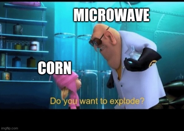 Microwave be like | MICROWAVE; CORN | image tagged in do you want to explode | made w/ Imgflip meme maker