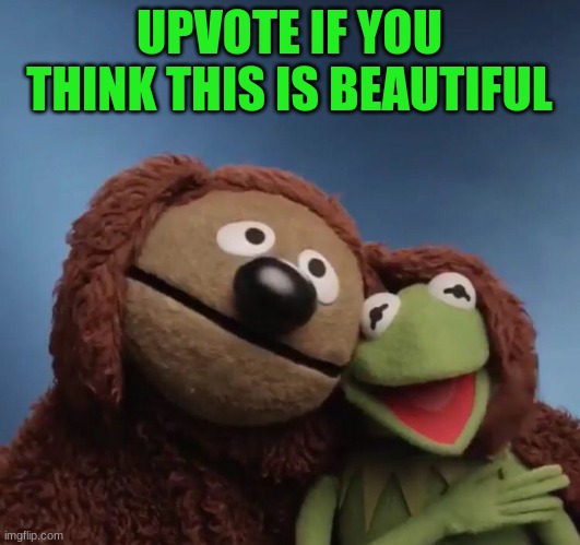 Rowlf and Kermit | UPVOTE IF YOU THINK THIS IS BEAUTIFUL | image tagged in memes,rowlf,muppets,kermit the frog | made w/ Imgflip meme maker