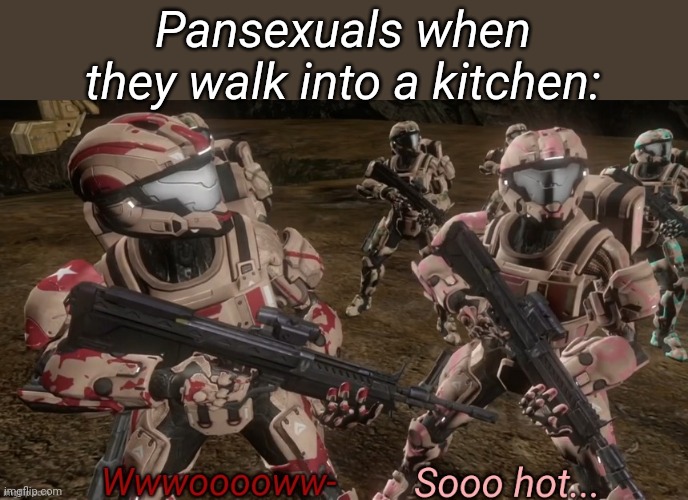 Wow so hot | Pansexuals when they walk into a kitchen: | image tagged in wow so hot | made w/ Imgflip meme maker