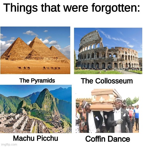 This meme was so important to us *Sniff* i might cry. |  Coffin Dance | image tagged in forgotten things | made w/ Imgflip meme maker