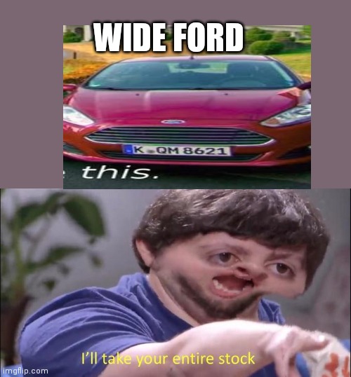 Wide ford | WIDE FORD | image tagged in i'll take your entire stock | made w/ Imgflip meme maker