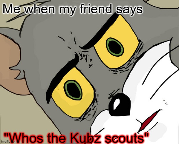 Unsettled Tom | Me when my friend says; "Whos the Kubz scouts" | image tagged in memes,unsettled tom | made w/ Imgflip meme maker