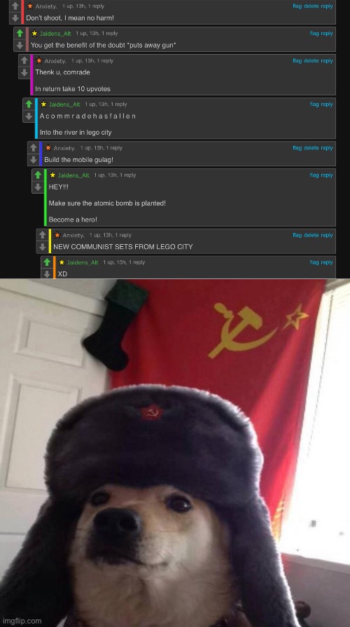 BECOME KOMUNIST | image tagged in russian doge | made w/ Imgflip meme maker
