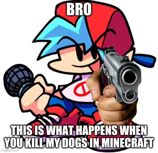 BRO; THIS IS WHAT HAPPENS WHEN YOU KILL MY DOGS IN MINECRAFT | made w/ Imgflip meme maker