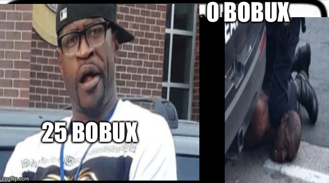 George got that ????? | 0 BOBUX; 25 BOBUX | image tagged in george floyd | made w/ Imgflip meme maker