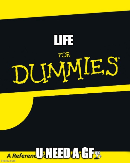 For Dummies | LIFE; U NEED A GF | image tagged in for dummies | made w/ Imgflip meme maker