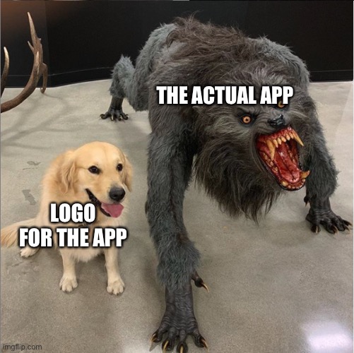 dog vs werewolf | LOGO FOR THE APP THE ACTUAL APP | image tagged in dog vs werewolf | made w/ Imgflip meme maker