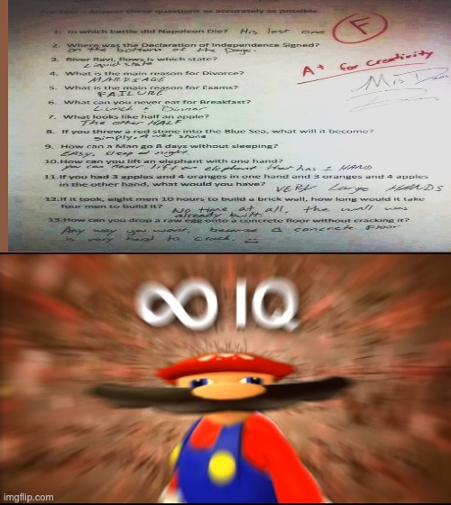 image tagged in infinity iq mario | made w/ Imgflip meme maker