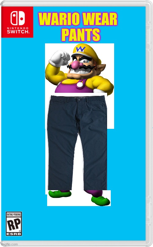 The best game in history | WARIO WEAR
  PANTS | image tagged in nintendo switch cartridge case | made w/ Imgflip meme maker