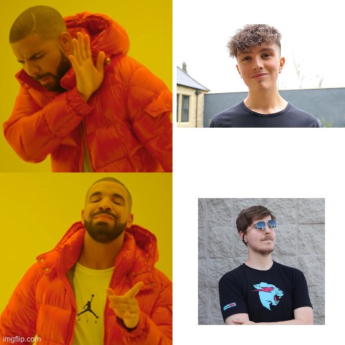 Hmm... Should I watch MrBeast or Morgz | image tagged in mrbeast,morgz | made w/ Imgflip meme maker