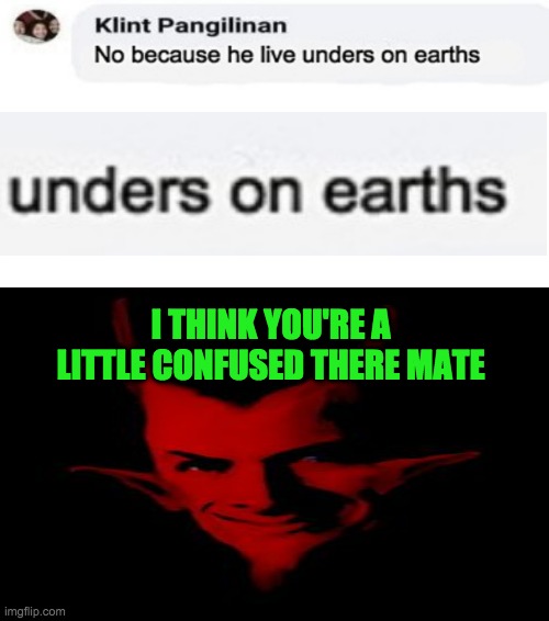 I THINK YOU'RE A LITTLE CONFUSED THERE MATE | made w/ Imgflip meme maker